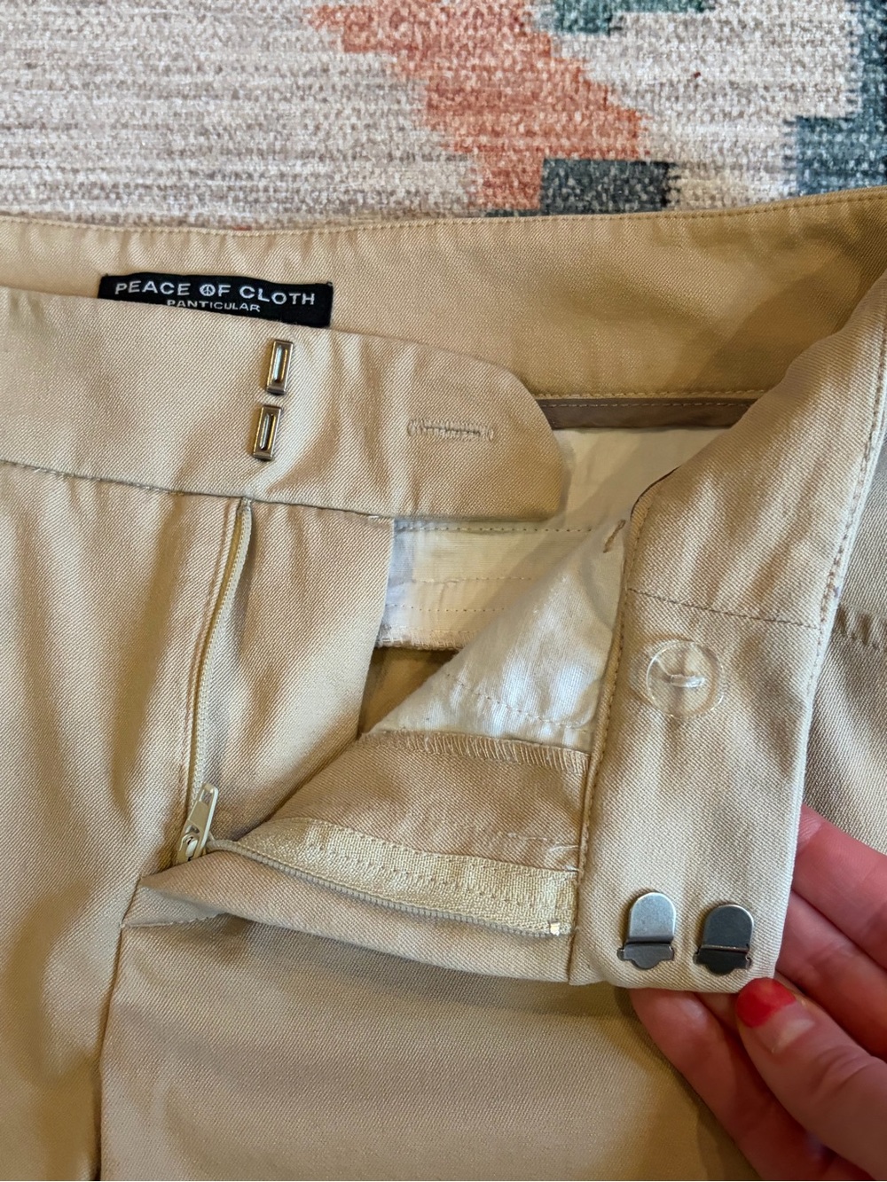 Preppy Coastal Old Money Khaki Tab Front Bermuda Shorts - Picture 4 of 15